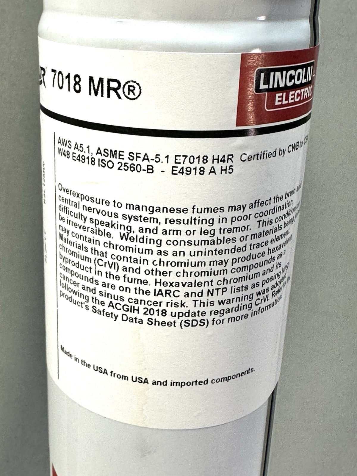10Lbs Lincoln 7018 MR 1/8″ x 14″ Excalibur Stick Electrodes 10lb Can ED032589