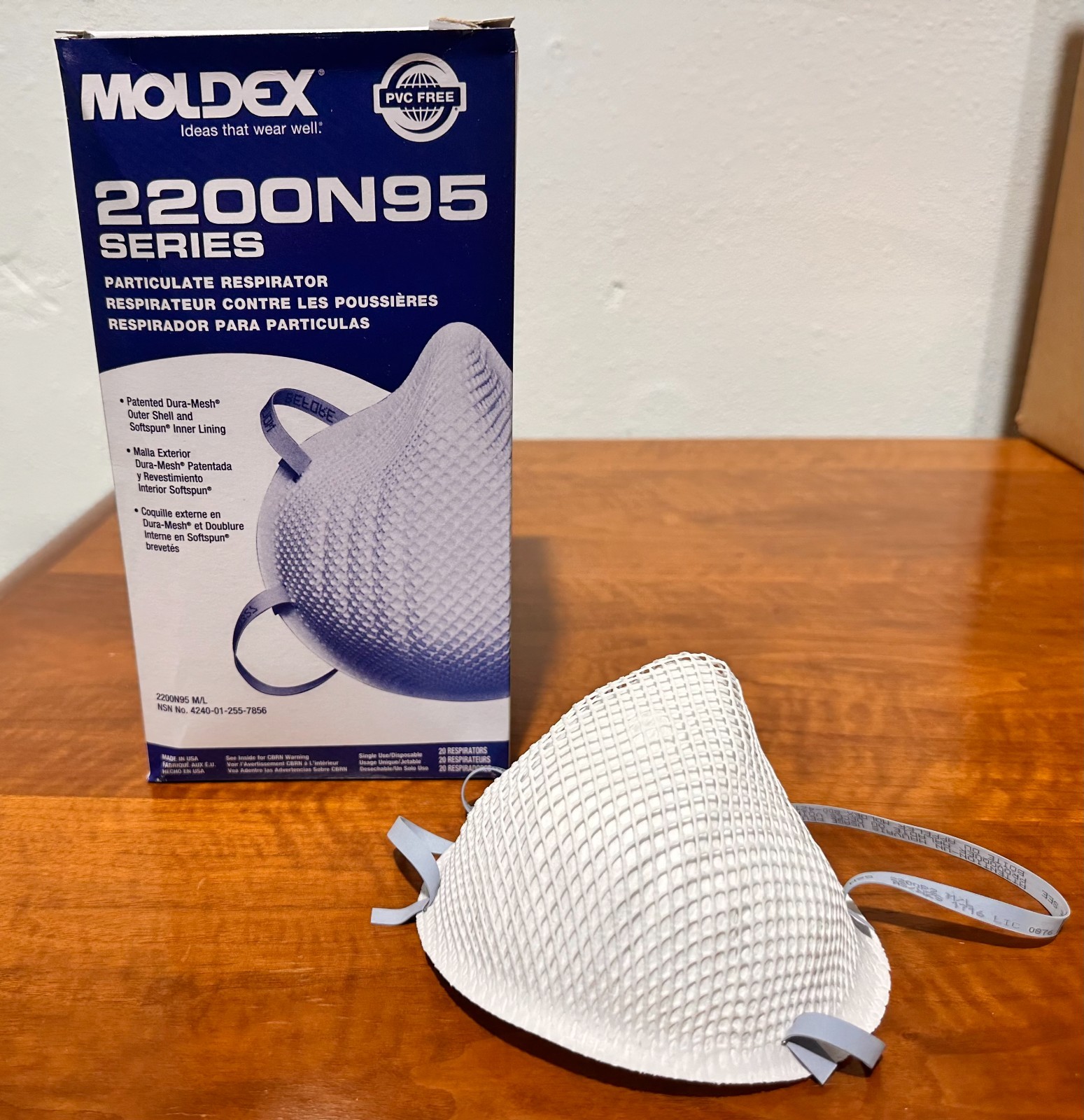 Moldex 2200 N95 Particulate Respirator MD/LG Dust Particle Masks Case Of 240