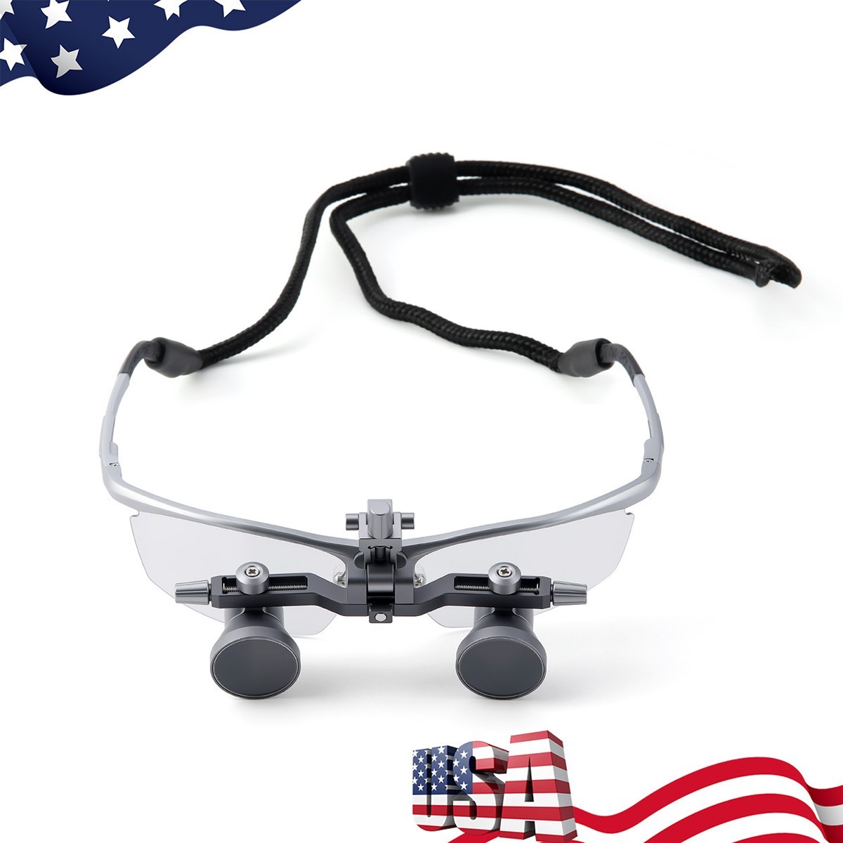 Dental Surgical 5W Medical 2.5X Ergo Binocular Loupes Flip-Up Glass Adjustable