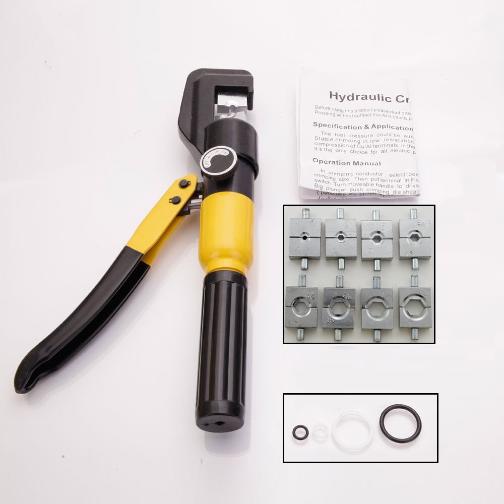10 Ton Hydraulic Crimper with 8 Dies & Storage Case – Crimping Tool for Wire Lug