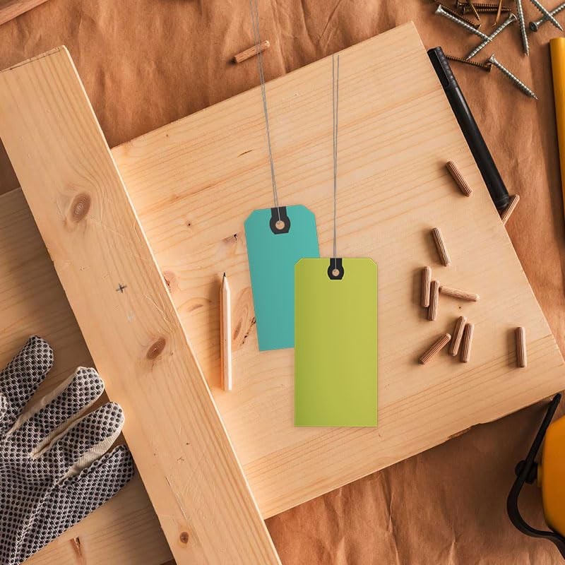 INNOVART Green Shipping Tags 5 3/4″ x 2 7/8″, Double Wired Paper Tags with Re…