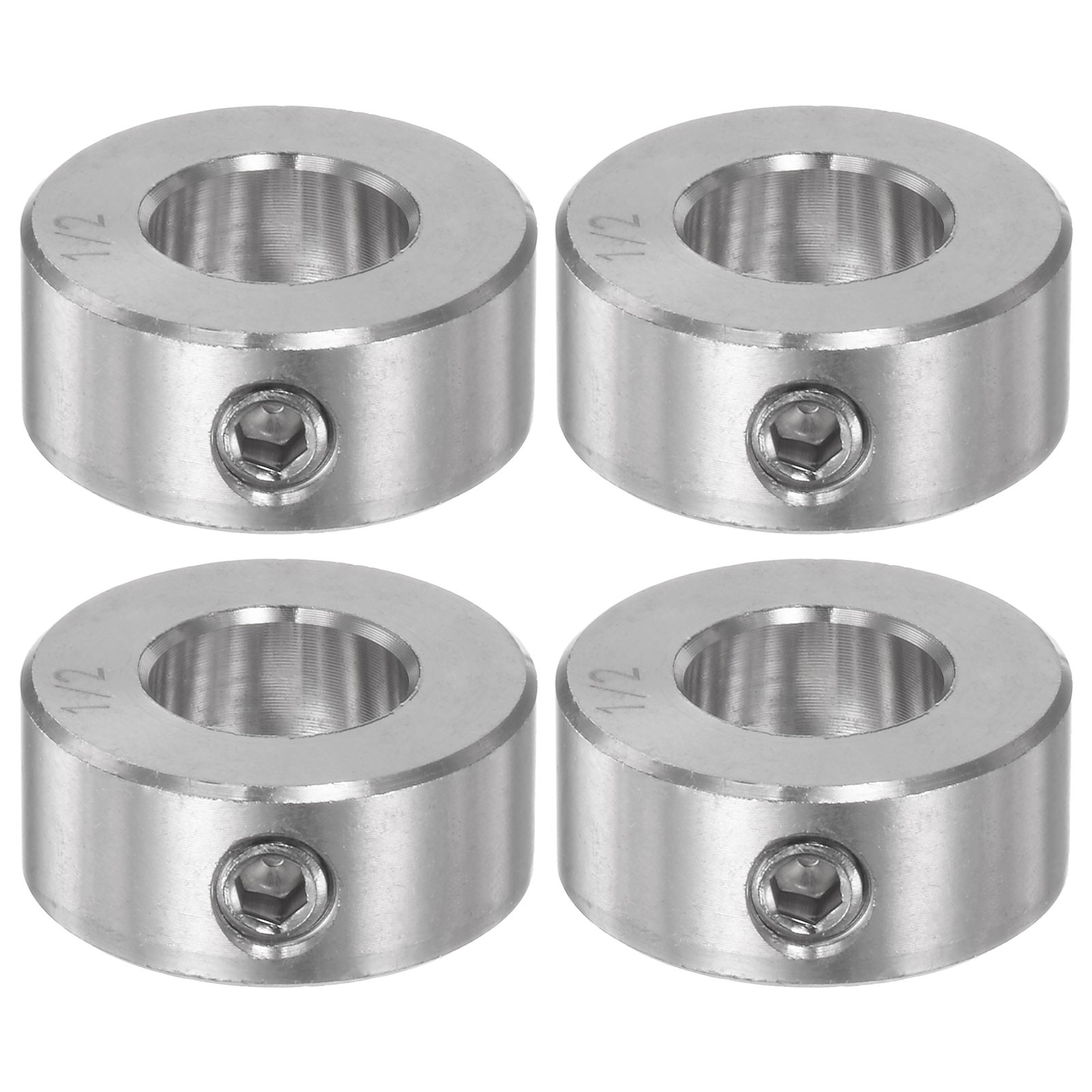 4pcs 1/2″ Bore Stainless Steel Set Screw Shaft Collars 1″ OD 7/16″ Width