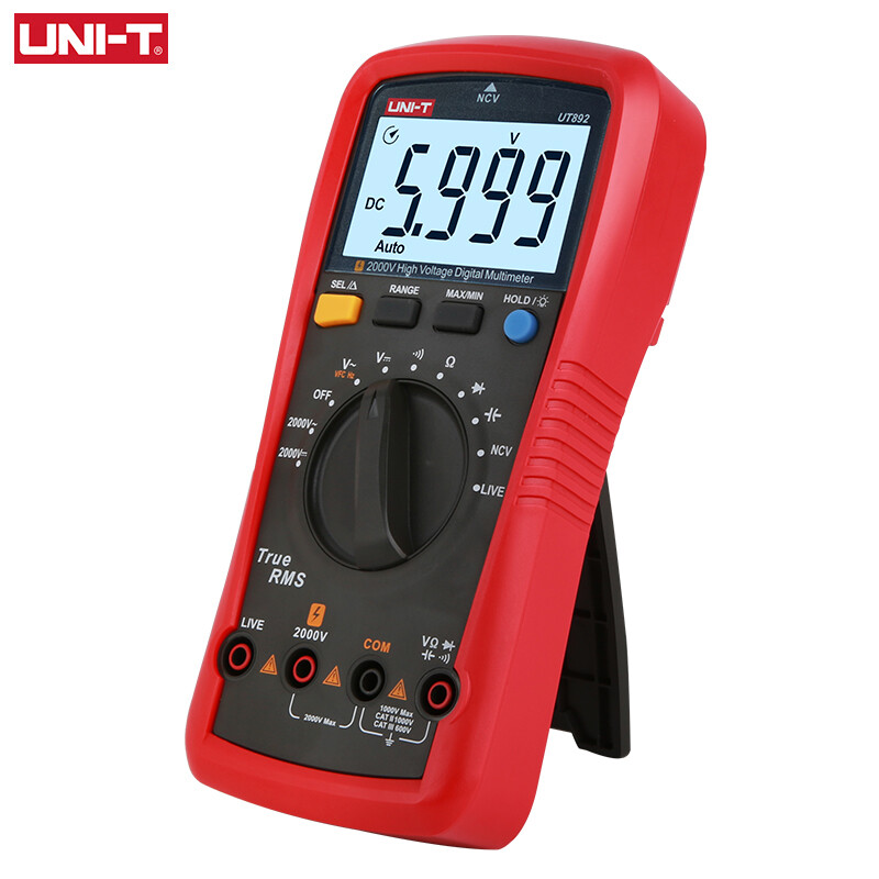 UNI-T T-RMS Digital Multimeter 2000V AC DC Voltmeter Cap Freq Ohm NCV LIVE Teste