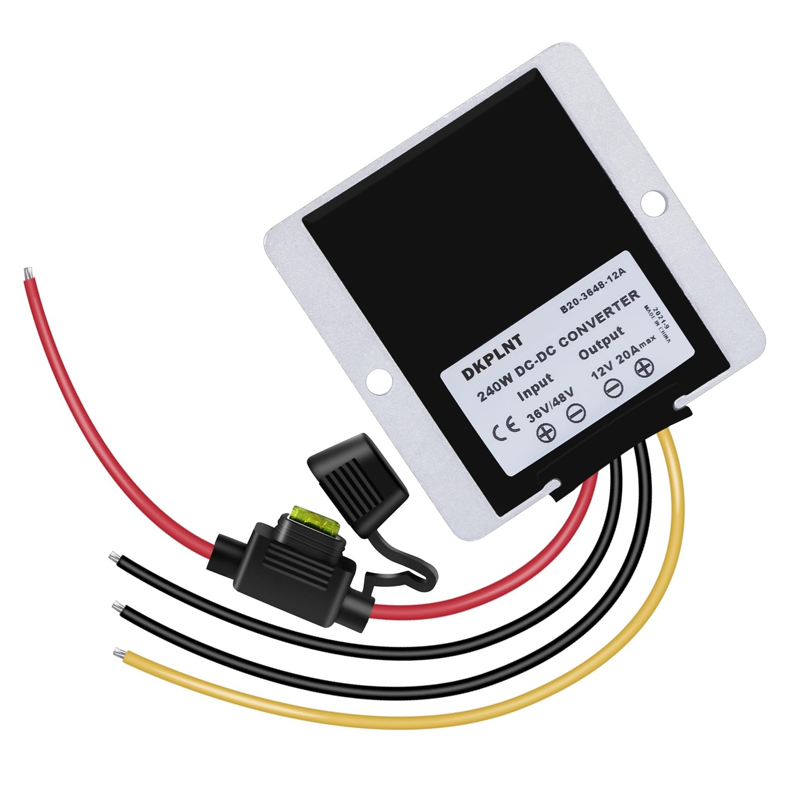 dkplnt 20A 240W 12v Golf Cart 48V 36V to 12V Converter Voltage Regulator gray