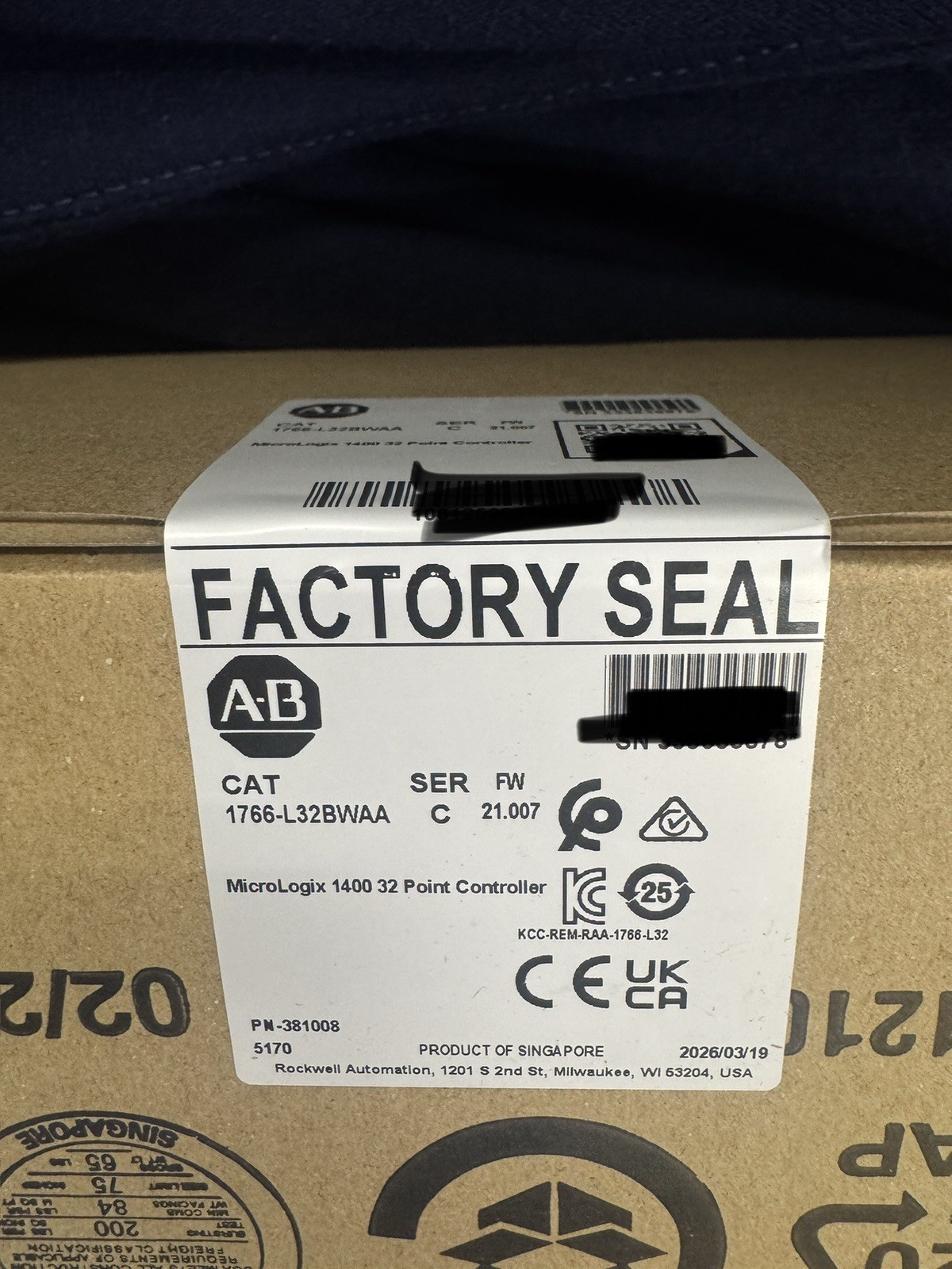 Allen-Bradley 1766-L32BWA MicroLogix 1400 32 Point Controller