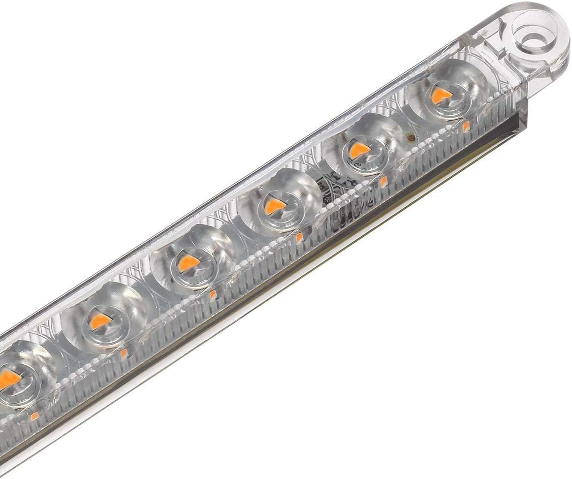 2Pcs 12″ Amber Led LED Trailer Light Bar 15-2835-SMD Clear Lens with Chrome