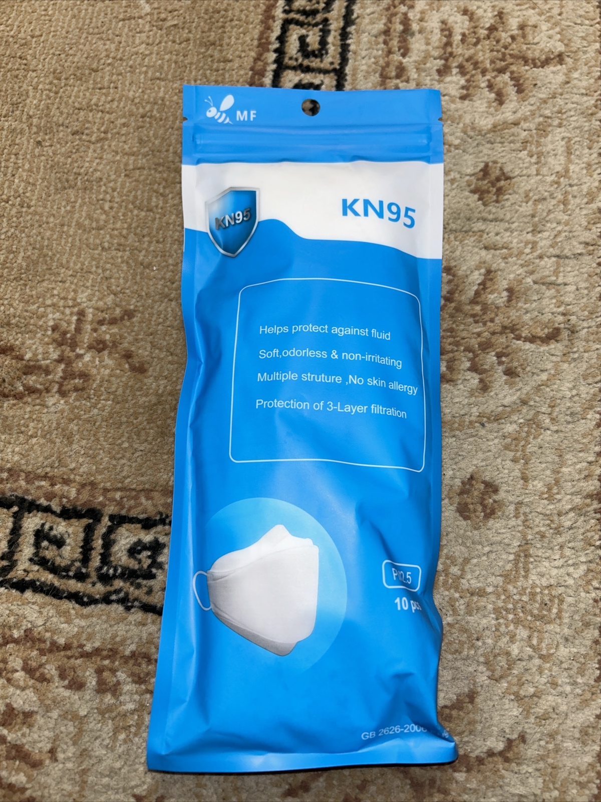10 PCS KN95 Protective 3 Layers Face Mask Respirator- SEALED NEW