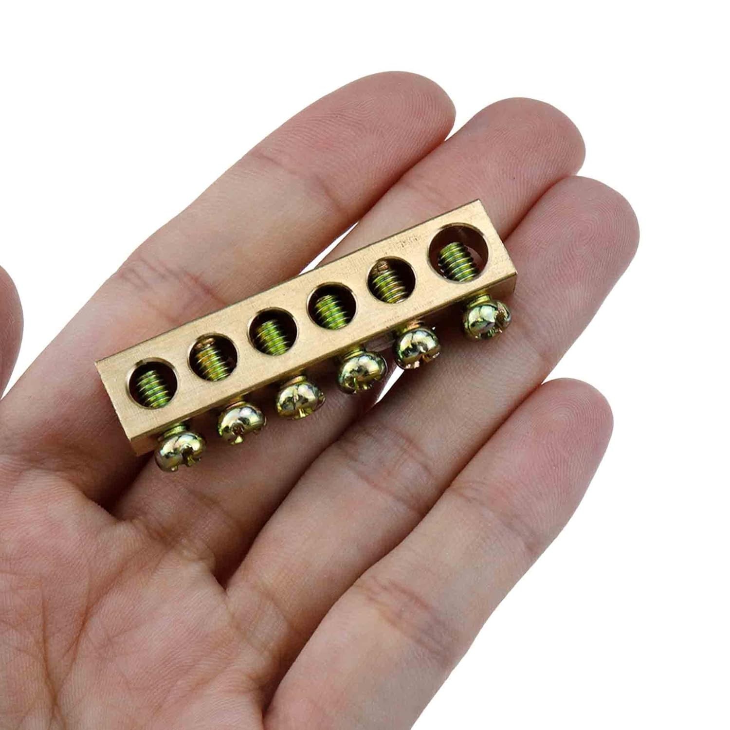 6 Positions Terminal Bus Bar Brass Wire Screw Terminal Ground Bar Terminal Block