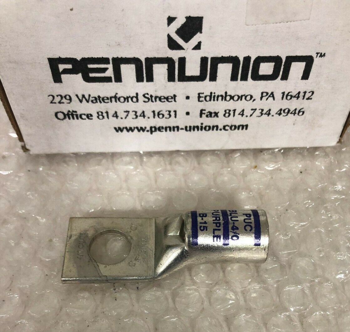 10) Penn Union Compression Lugs, BLU-4/0S1, Purple, Die/B-15 Stud 1/2″ BOX OF 10