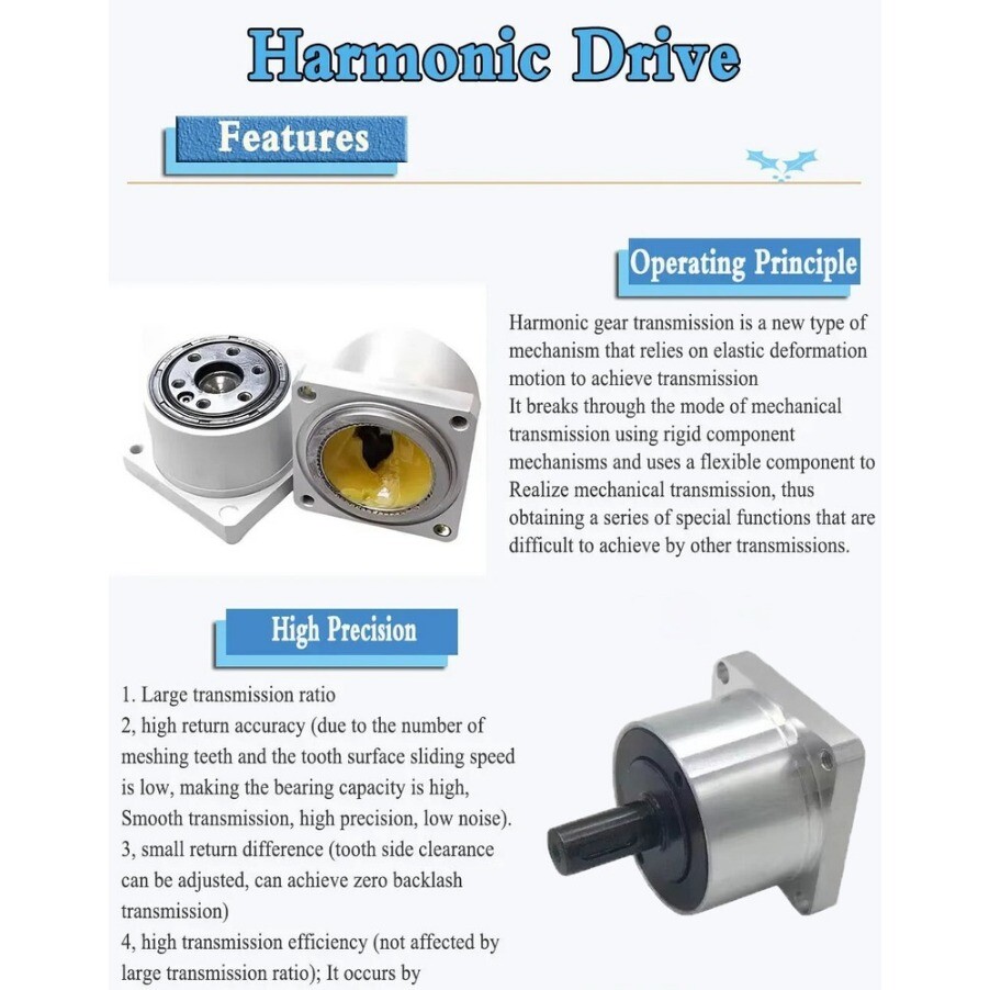 Micro Harmonic Drive Reducer Precision Harmonic Gearbox Robot Arm Cam Divider