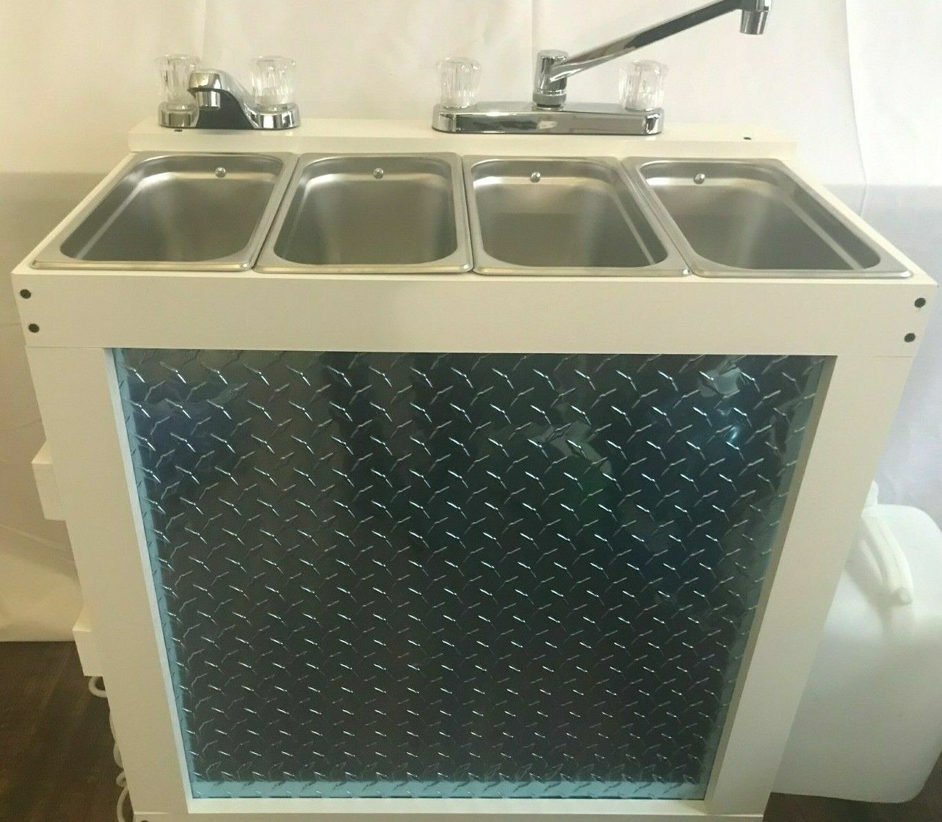 Portable Concession Sink 3 Compartment Sink/Hand Sink, Hot Water 120V Electric