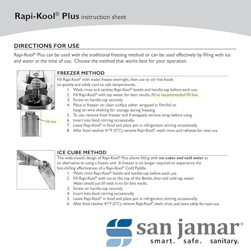 San Jamar Rapi Kool Plus Cold Paddles 128oz Food Service Cooling Tool
