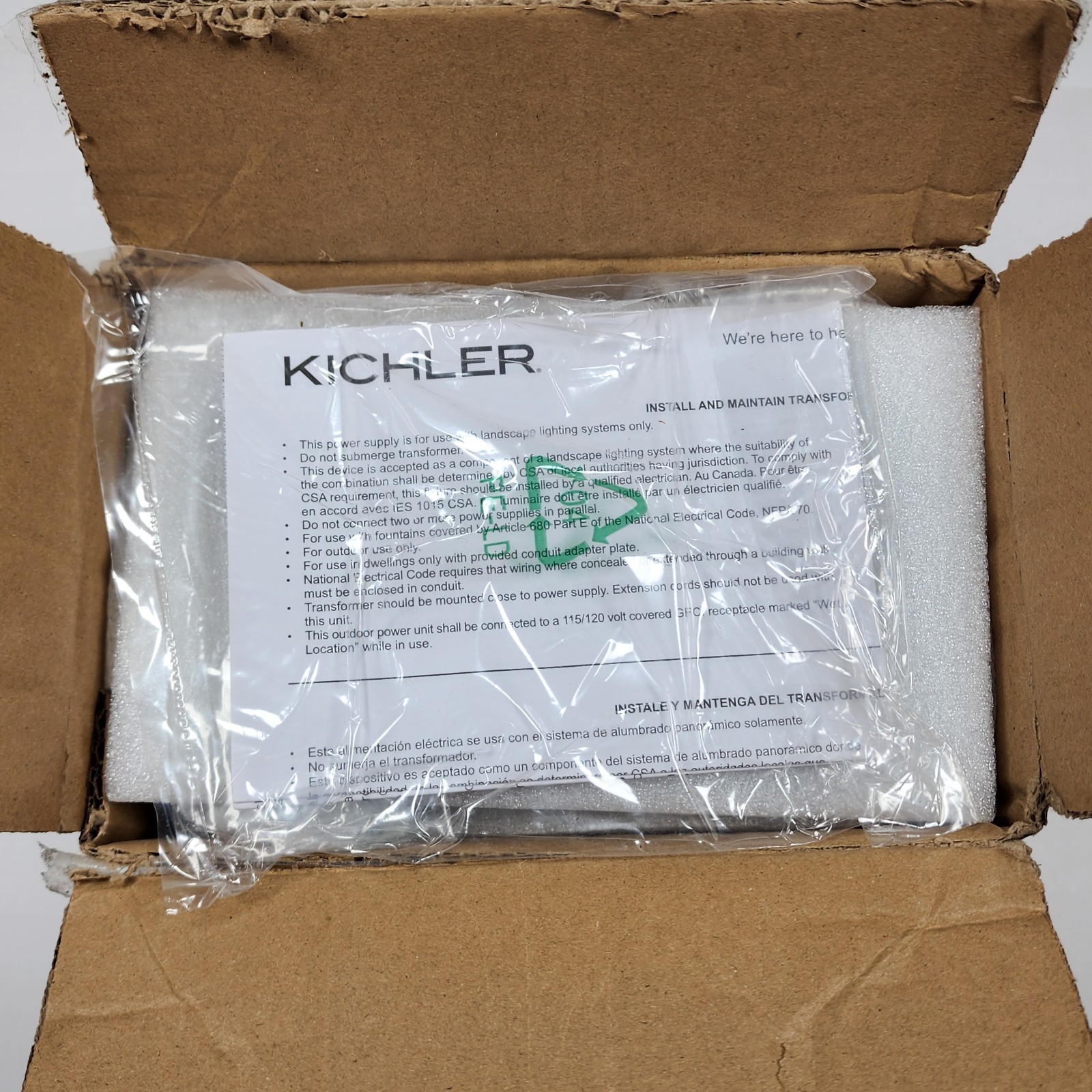 Kichler 60W Standard Series Transformer Black for 12V Lighting Systems 15E60BK