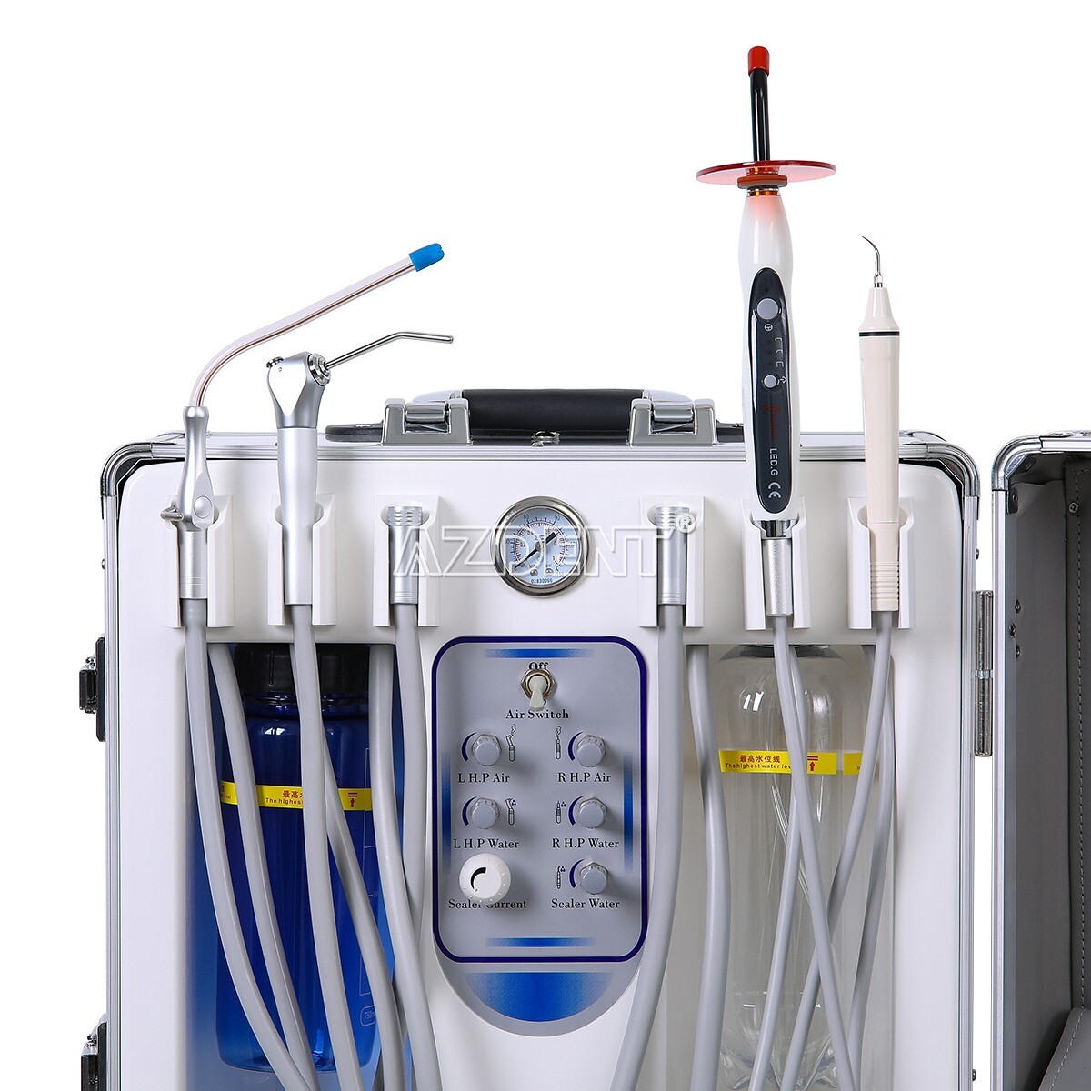 Mobile Dental Delivery Unit +Curing Light +Ultrasonic Scaler +Handpiece Kit 4h