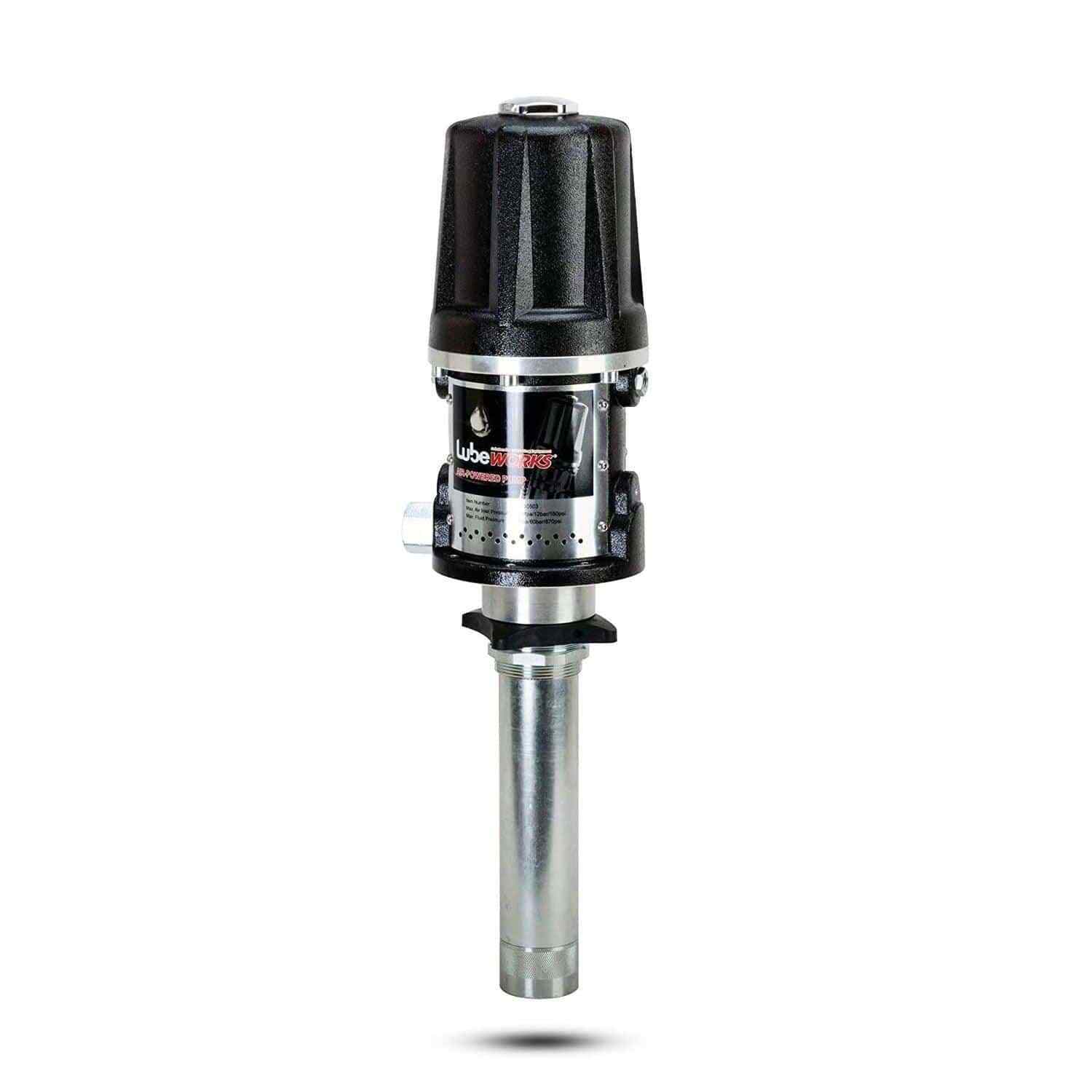 Lubeworks Air-Powered Oil Transfer Drum Pump – 5:1, 10.6GPM, 1/4″ NPT Air Inlet,