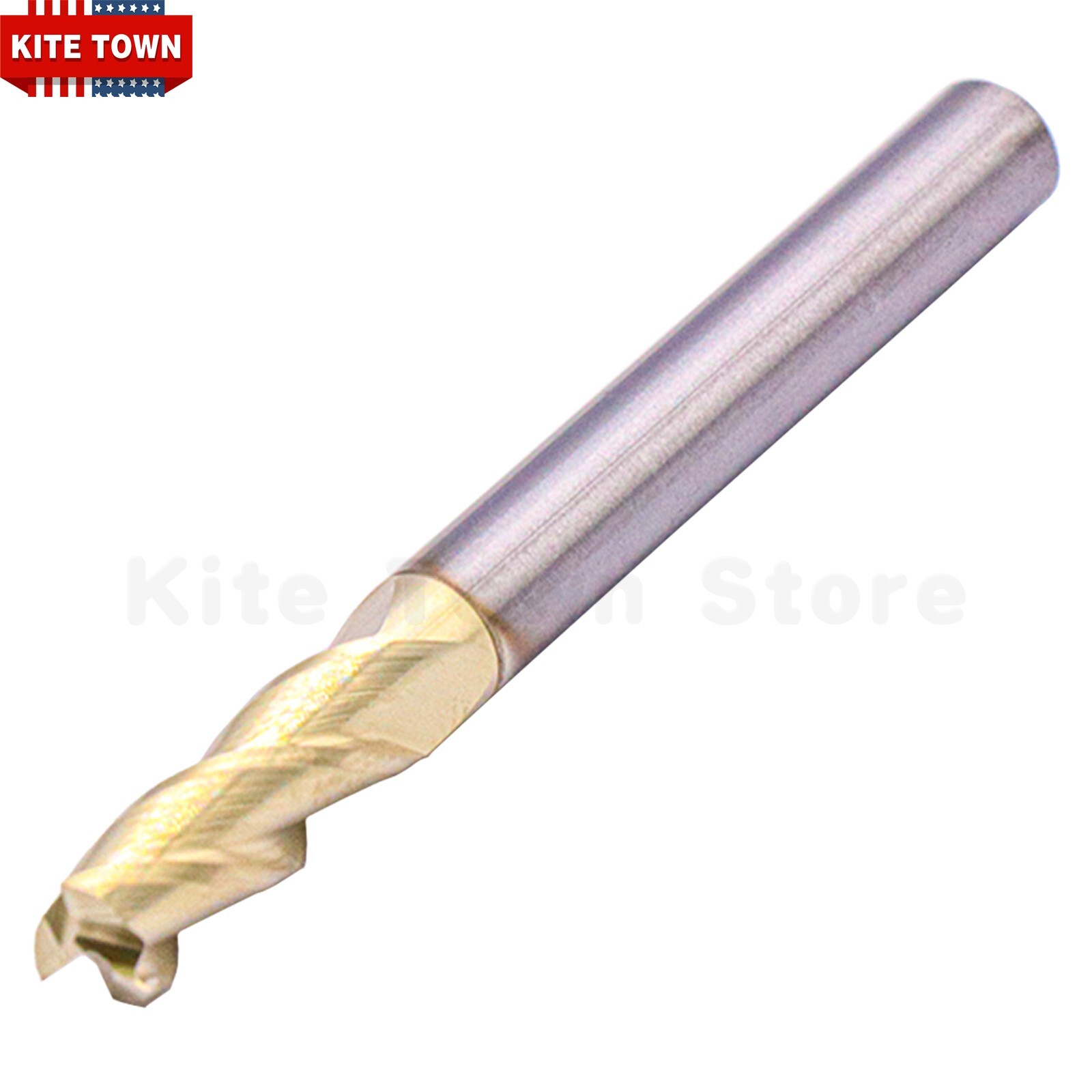1/4″ 3 Flute Carbide End Mill 37° Helix For Aluminum – ZRN Coated – Square End