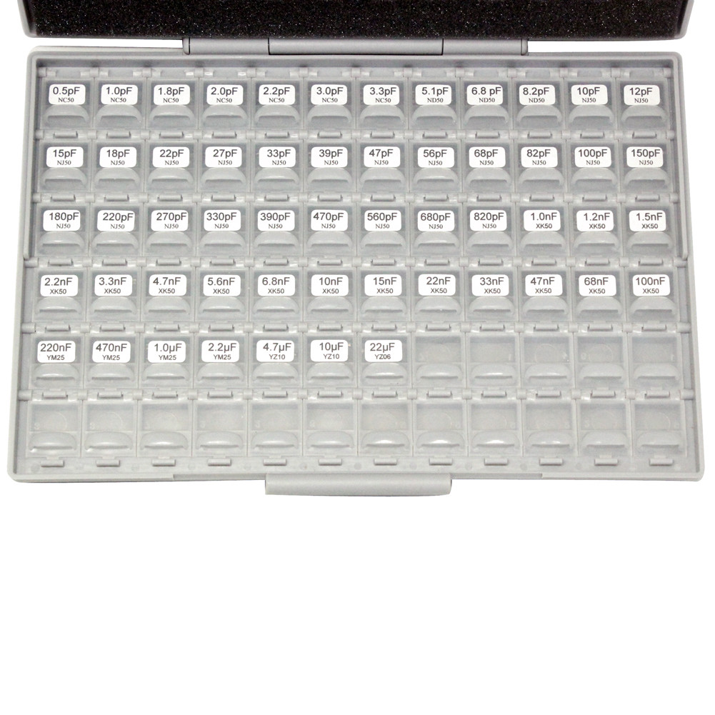 AideTek 0805 size 55 values 10PC/Value Capacitor Kit in BOX-ALL-72 free Tweezers