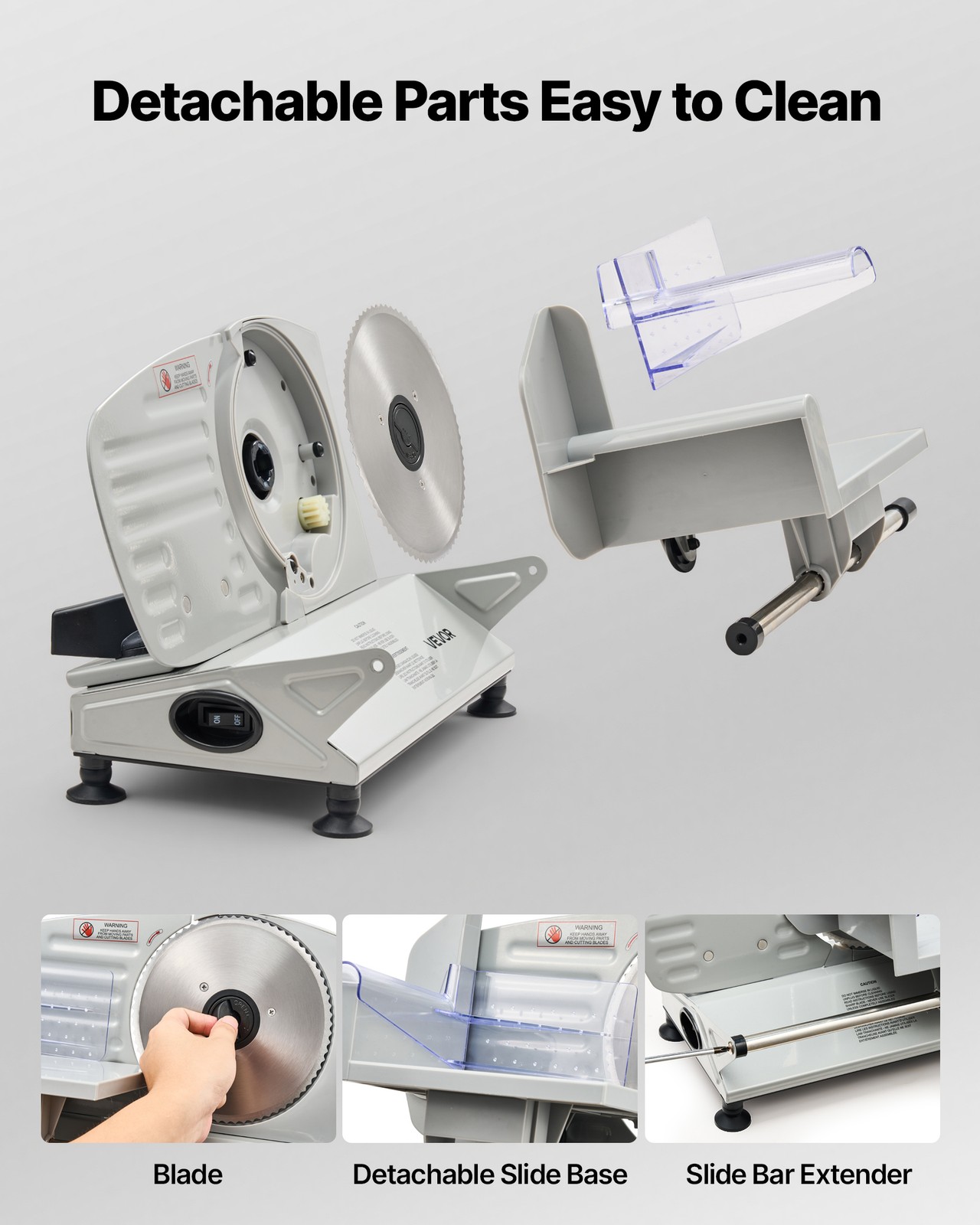 VEVOR Meat Slicer Electric Deli Slicer Machine 150W 6.7 in Sharp Blade for Home