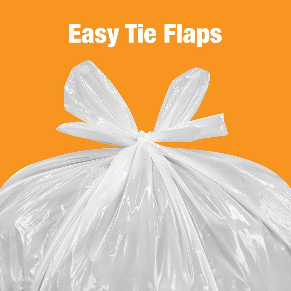 HDX Commercial Clear Heavy-Duty Flap Tie Drum Liner Trash Bags 55 Gallon 40 ct