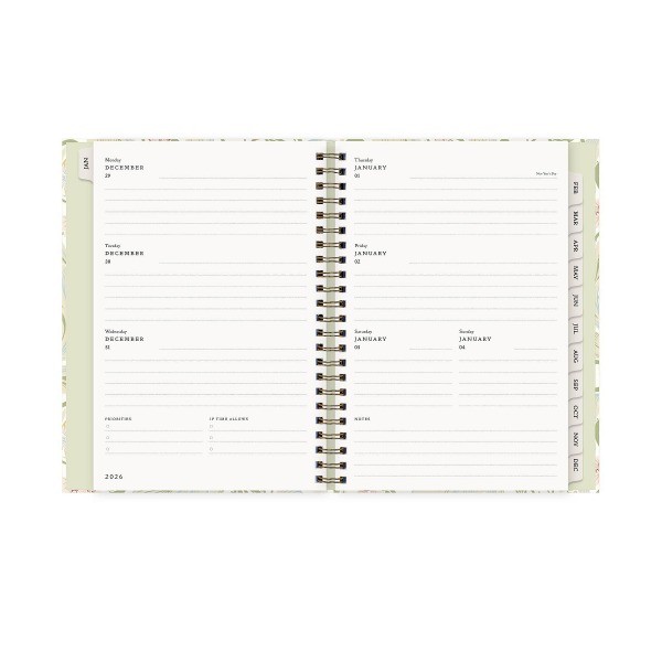 6"x9" 2026 Weekly/Monthly Concealed Wirebound Planner Hardcover