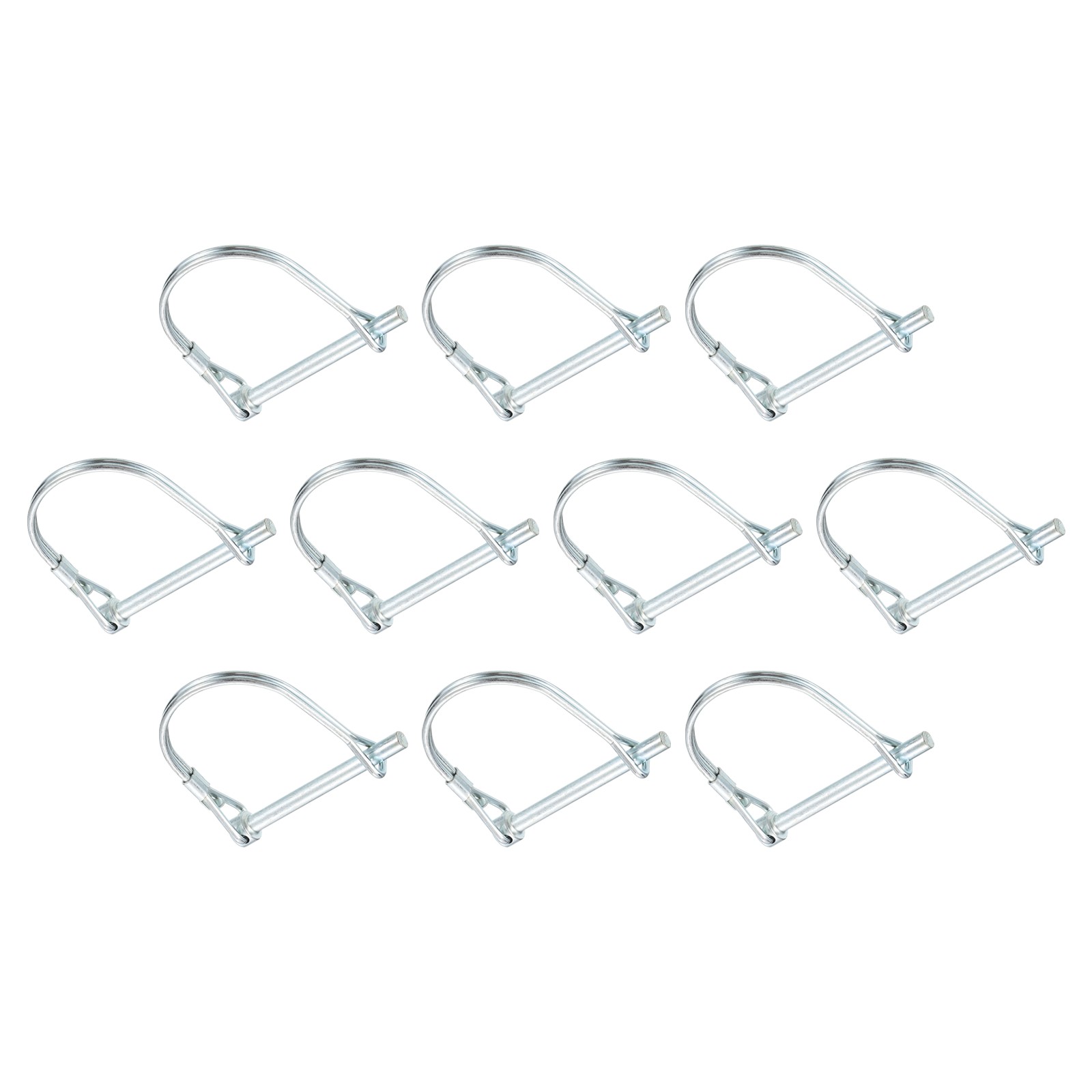 10Pcs 5mm x 50mm Linch Pin with Ring OUTDOOR USE Trailer Pins Silver