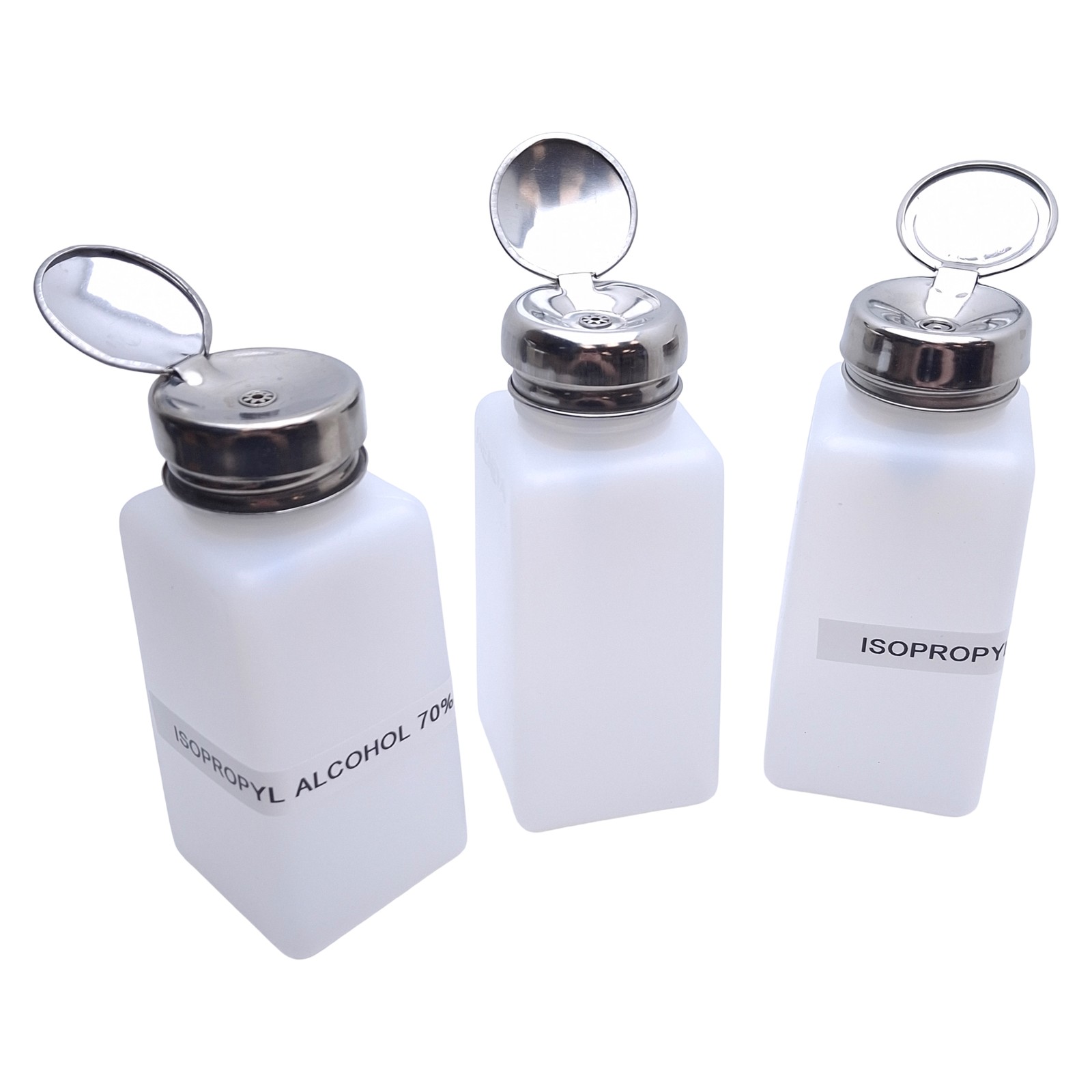 Lot of 3 Menda 35312 Square HDPE Bottle w/ One-Touch Pump, 8oz Capacity, 0.2cc