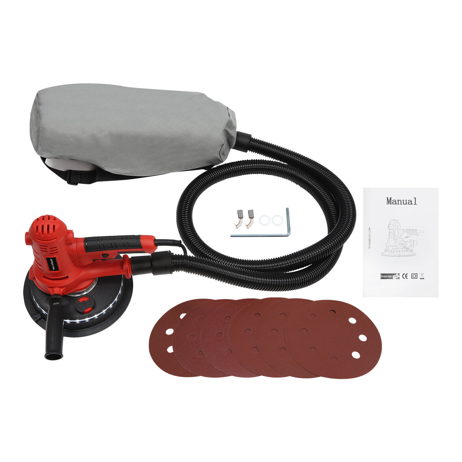 Drywall Sander 1200W Vacuum System Variable Speed 1200-2500rpm LED Strip Light