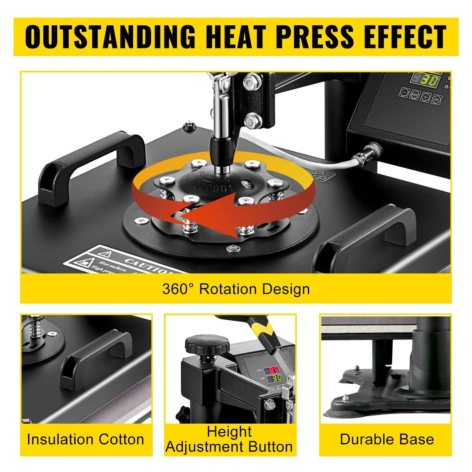 15x15in 5-in-1 heat press & vinyl cutter 53in with USB for DIY