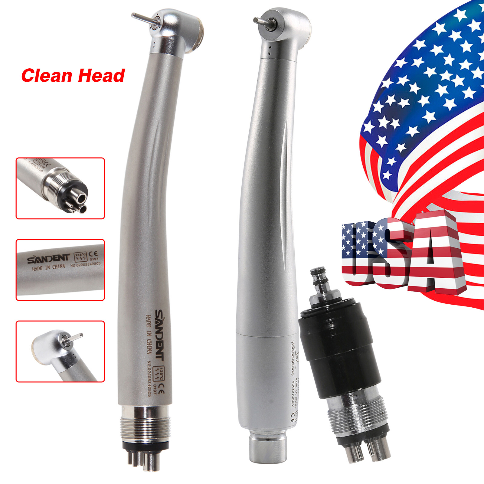 Dental High Speed Turbine Handpiece fit w/ NSK 4 hole Quick Coupler STNABM/YBNK4