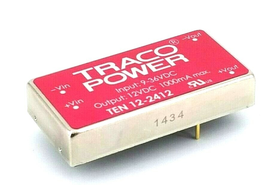 Traco Power, TEN 12-2412 Isolated DC/DC Converter, Input Voltage: 9-36VDC