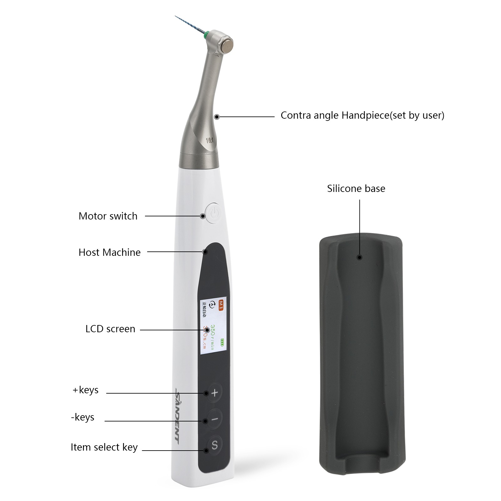 2 in 1 Wireless Dental Endo Motor with Apex Locator Root Canal Treatment SANDENT