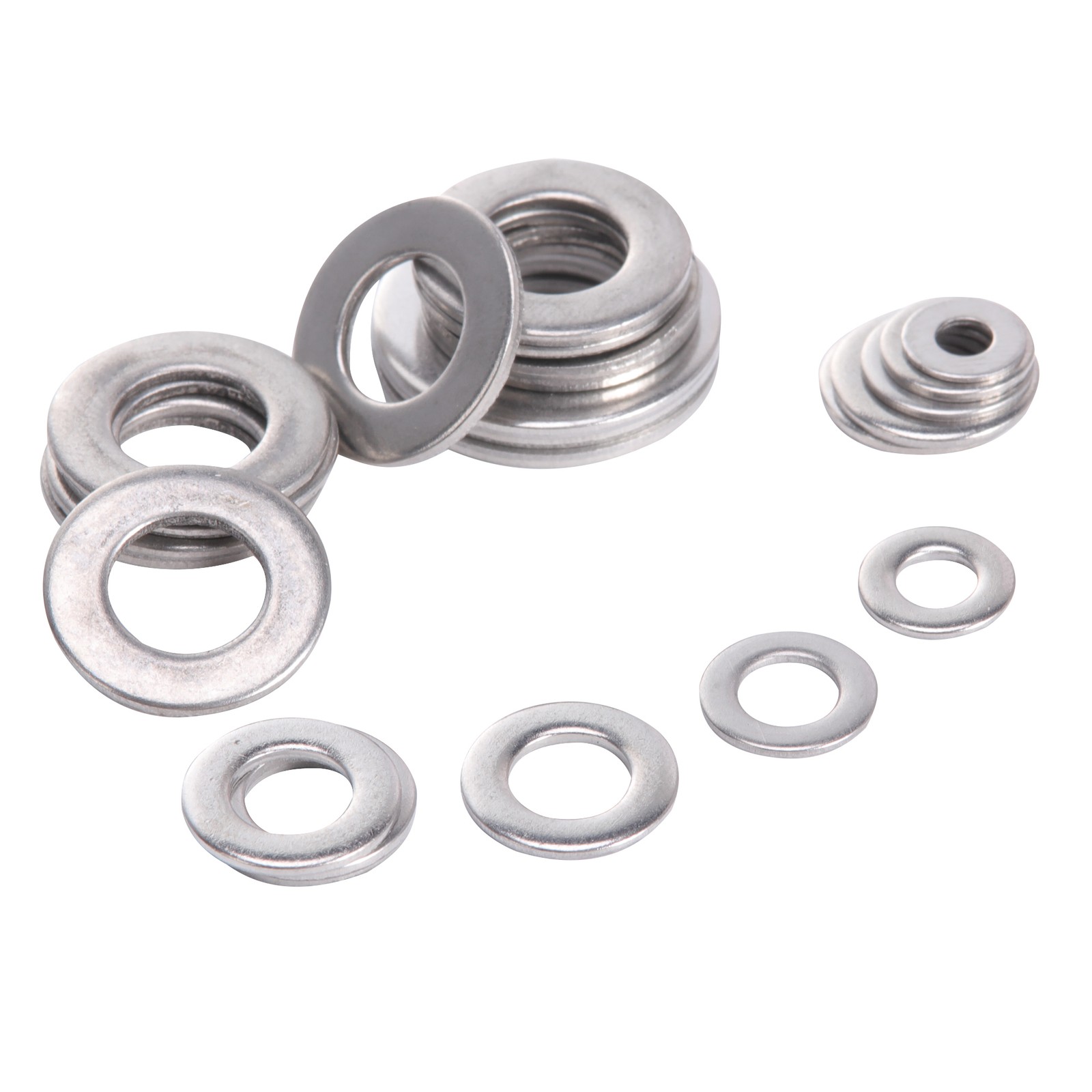 660 Pieces of 304 Stainless Steel Washers Flat Washer Assortment Set Kit 6 Sizes