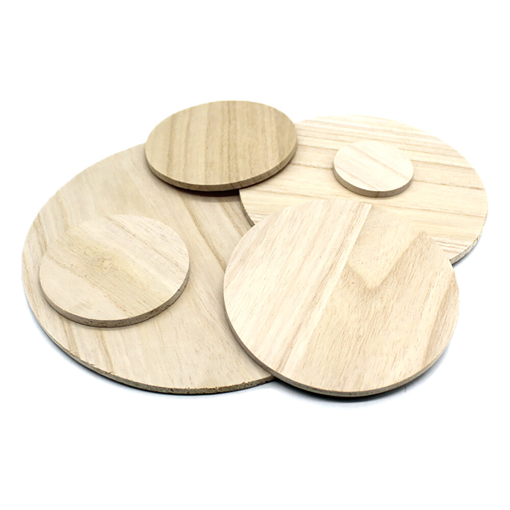 5cm -20cm Circle Wood Sheets Solid Wood Round Disc DIY Craft Blanks Wooden Plate