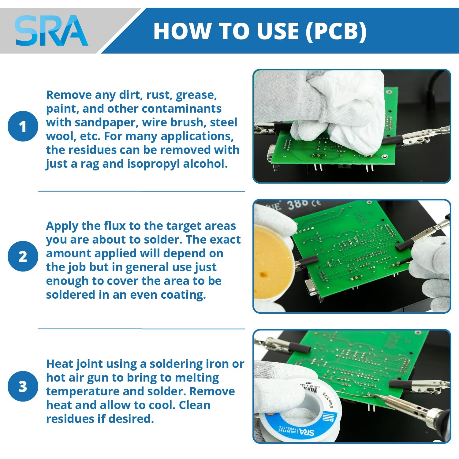 SRA Solder 135 Rosin Paste Soldering Flux For Electronics, No