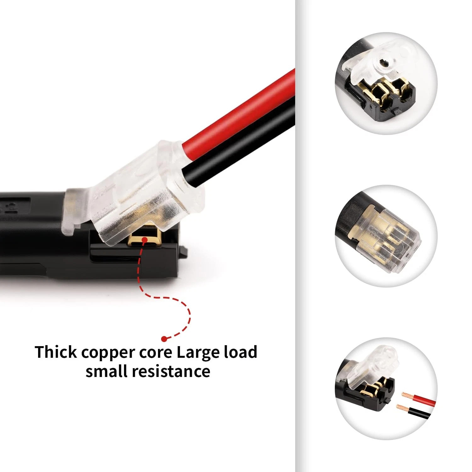50 Pcs Solderless 2 Pin Wire Connectors Quick Splice Low Voltage Terminals Kit