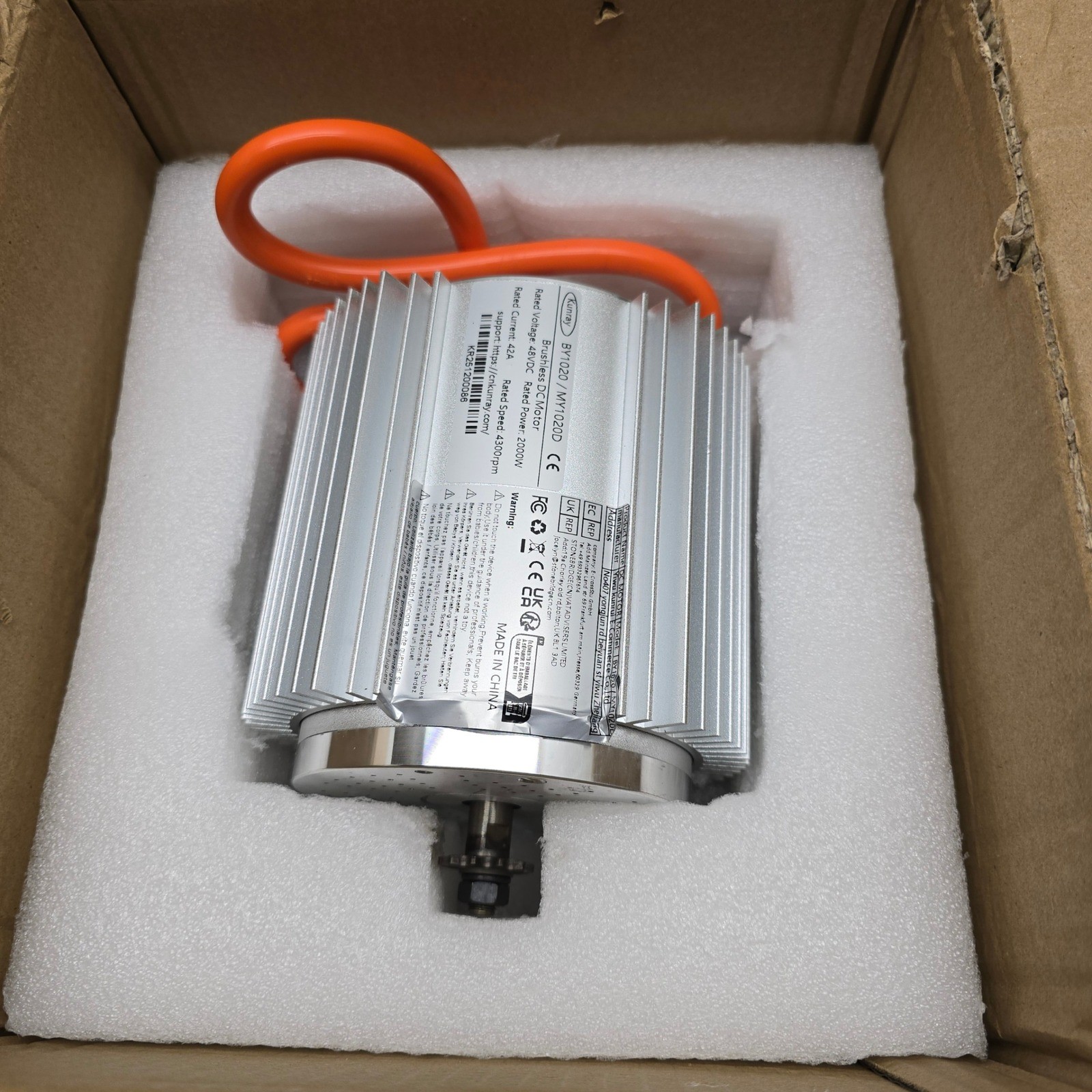 Kunray BY1020 MY1020D Brushless DC Motor 48V 2000W 4300RPM 42A Electric Scooter