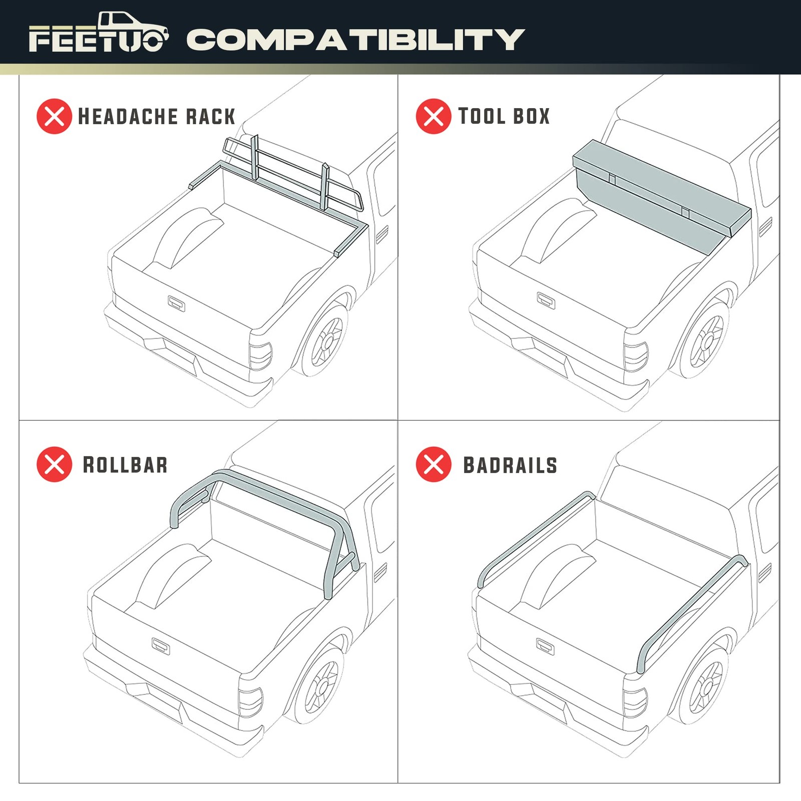 FRP Hard Tri-Fold Tonneau Cover for 2009-2026 Ram 1500 5.7FT w/o RamBox