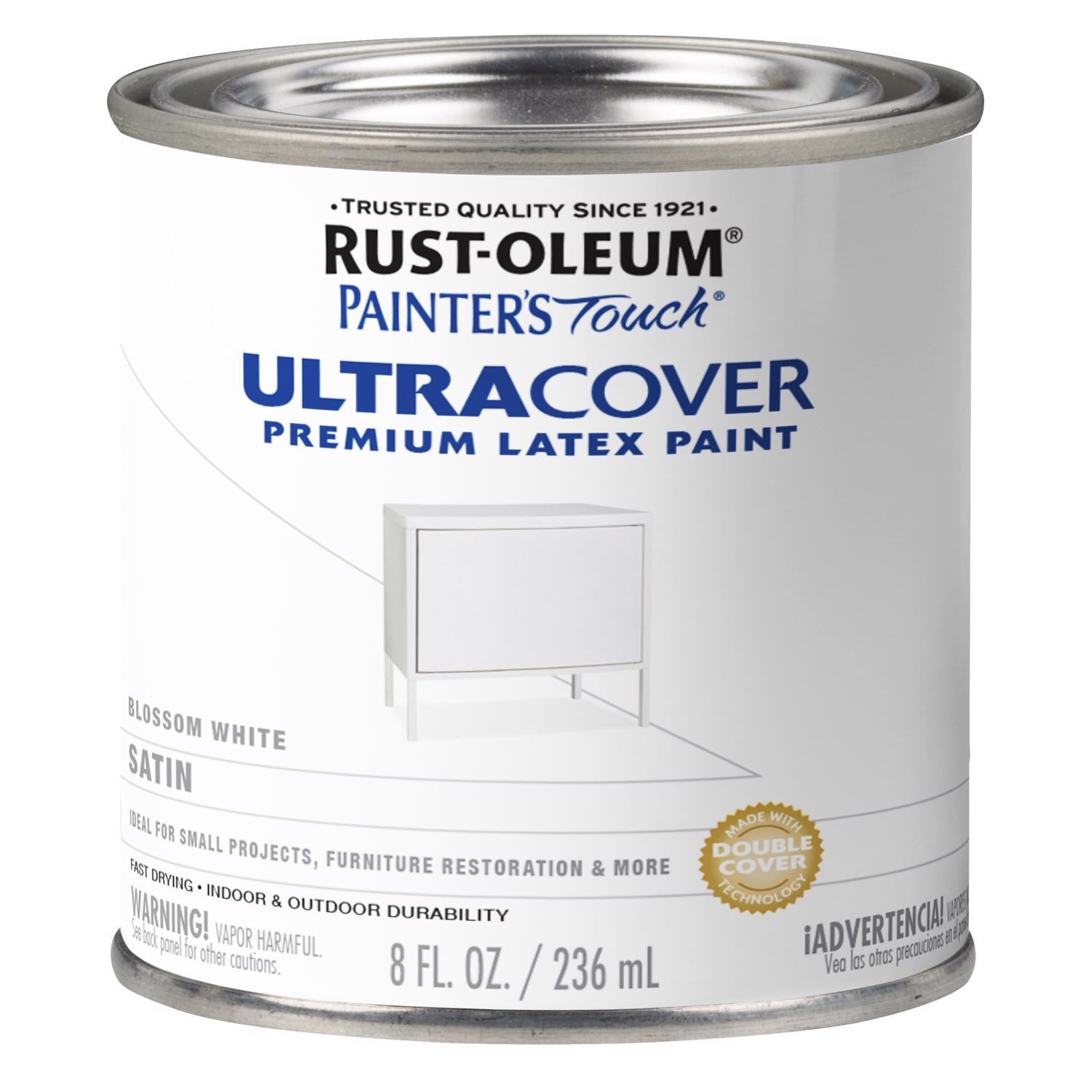 Rust-Oleum Painter’s Touch Latex Paint Satin Blossom White Half Pint PACK 6