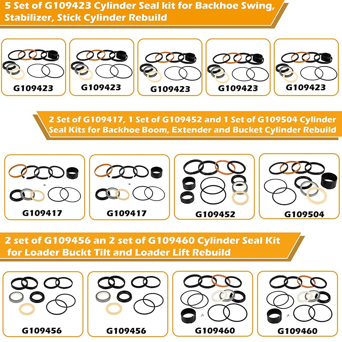 For Case 580C 580SE 580SD Whole Machine Seal Kit Backhoe Hydraulic Cylinder Seal