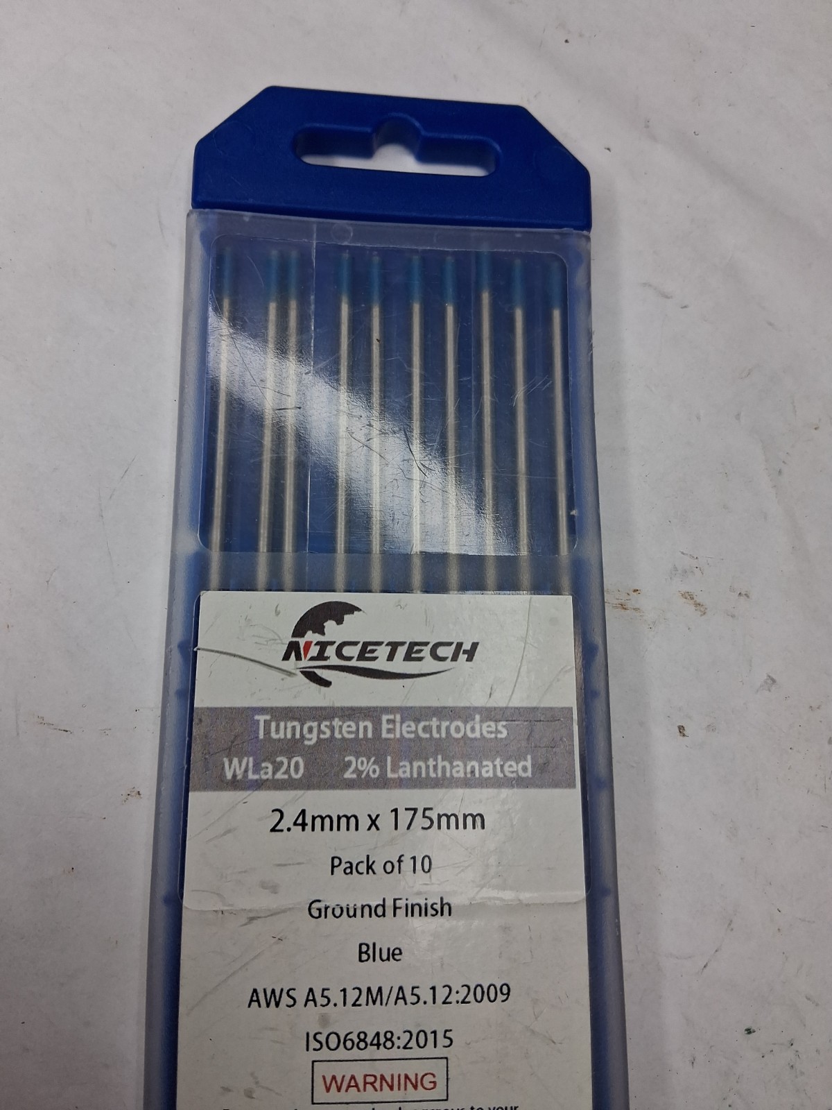 Tungsten Electrodes 10 (2.4 X 175mm) 2% Lanthanated WL20 TIG * X⁷