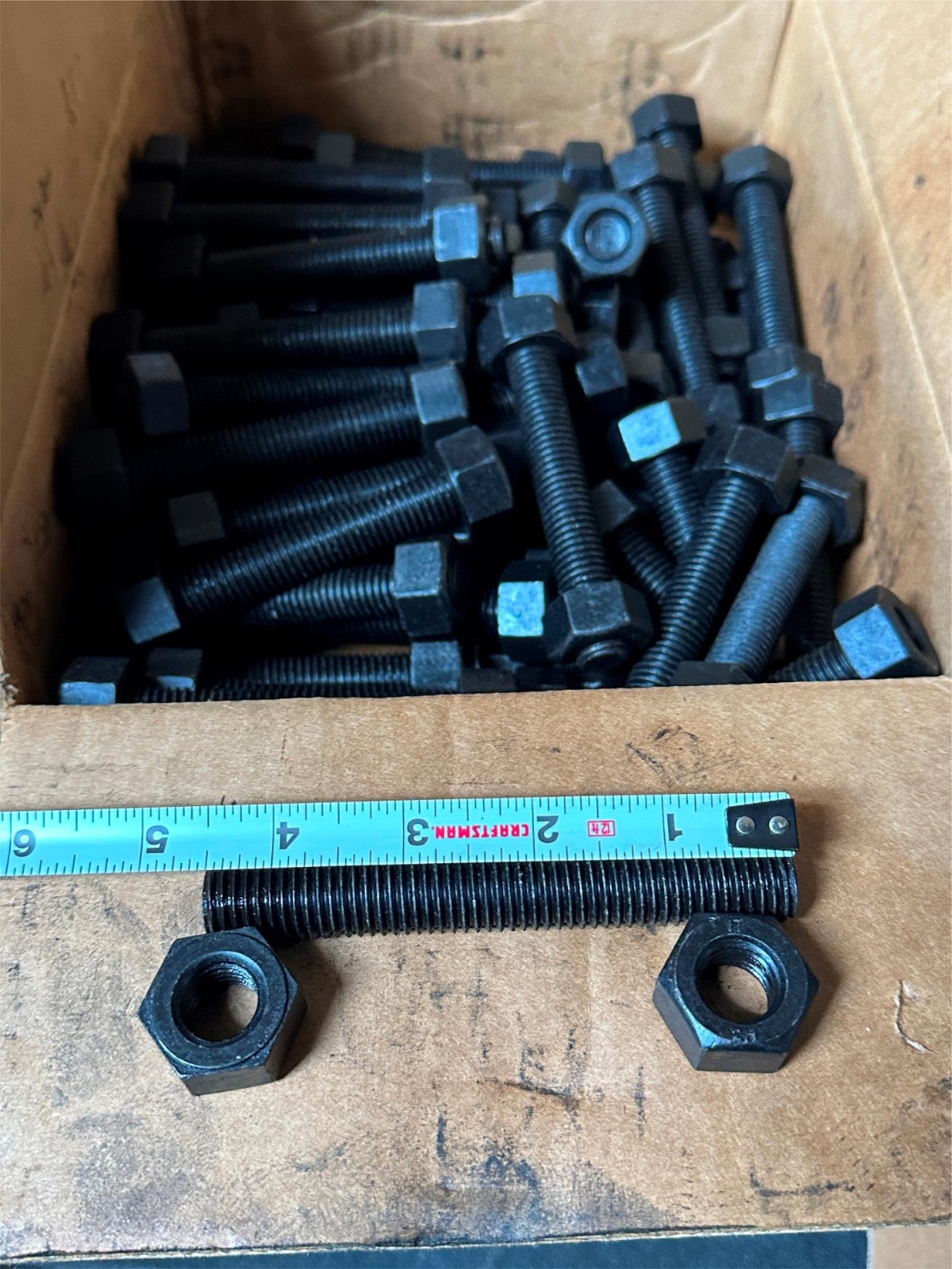 75x Lot Studs 5/8-11 x 4-1/2 A193 B7 w/150x Pc Lot W/2 5/8″ A194 GR.2H HH Nuts