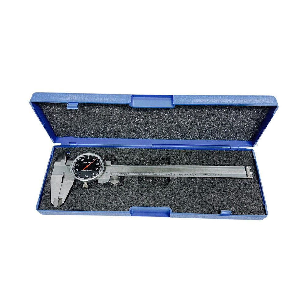 Black Face 0-6″ stainless Steel Dial Caliper Shock Proof 0.001″ Graduation