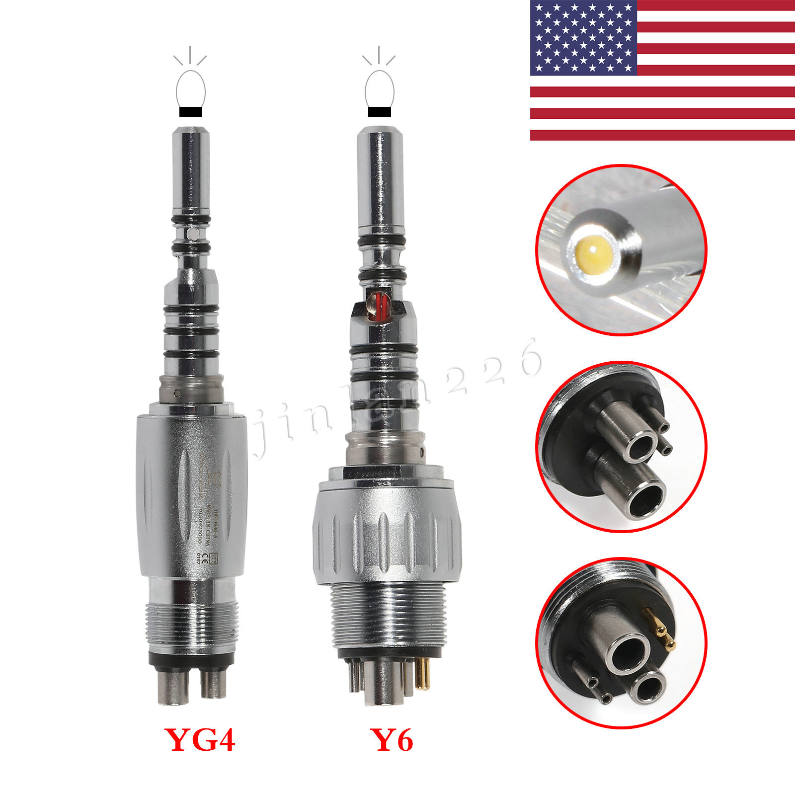 Dental LED Quick Coupler KAV 4 Hole / 6 Hole for KAVO Fiber Optic Handpiece
