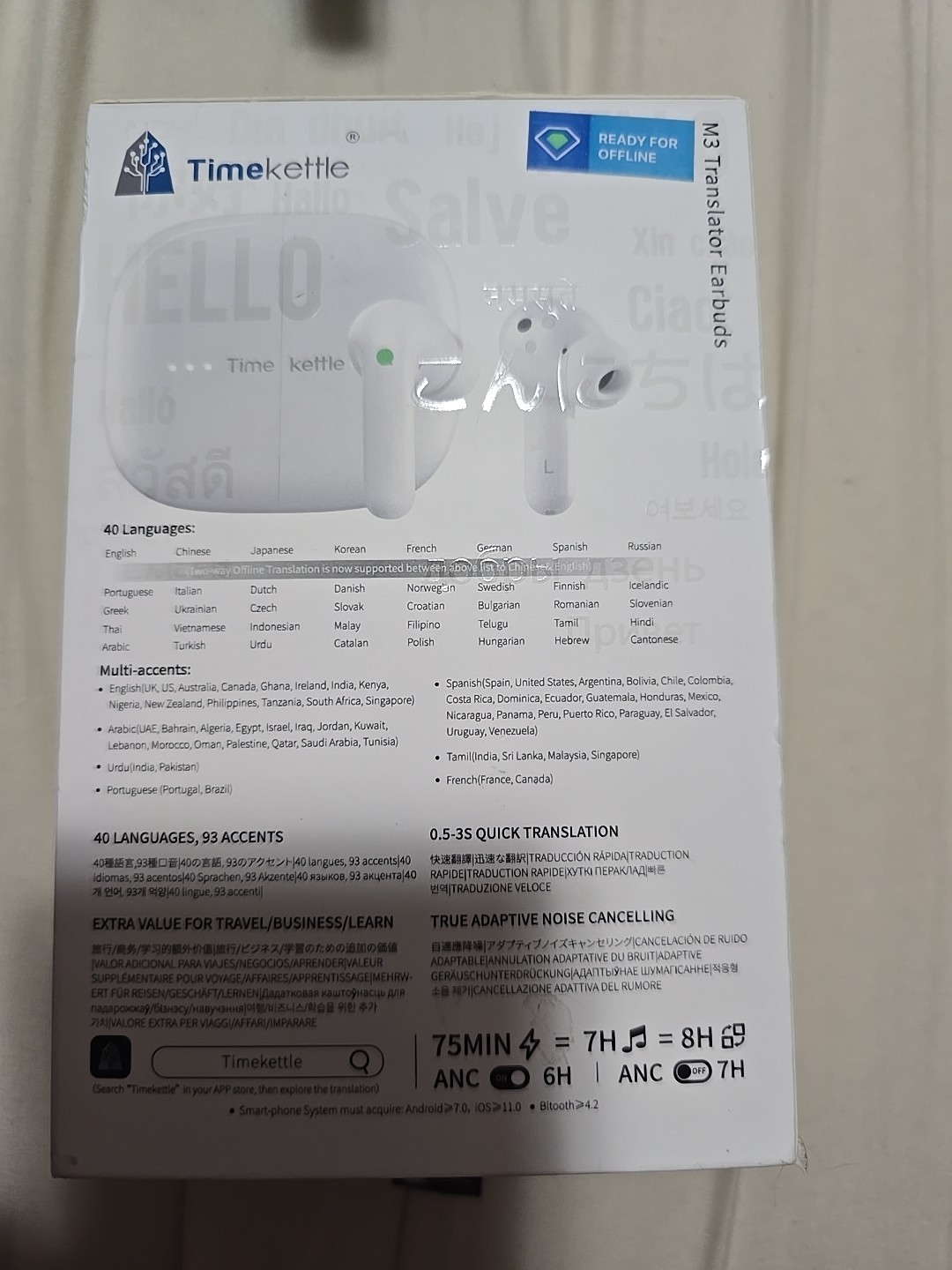 Timekettle M3 Language Translator Earbuds, Two-Way Translator Device
