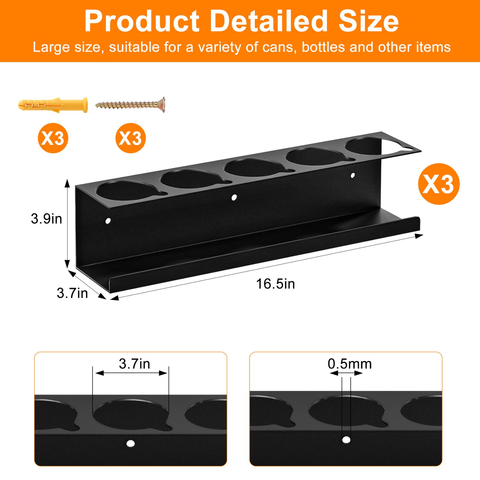 Wall-Mounted Spray Can Holder Rack Organize, 4 Pack Steel Aerosol Can Holder