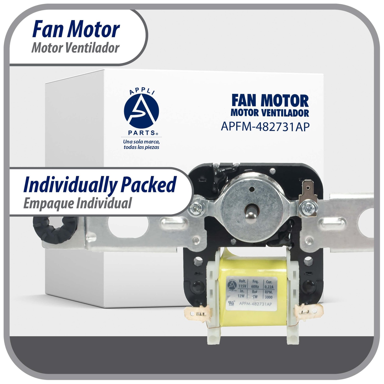 Appli Parts 482731 evaporator Fan Motor replacement kit 343 with Brackets 115V 1