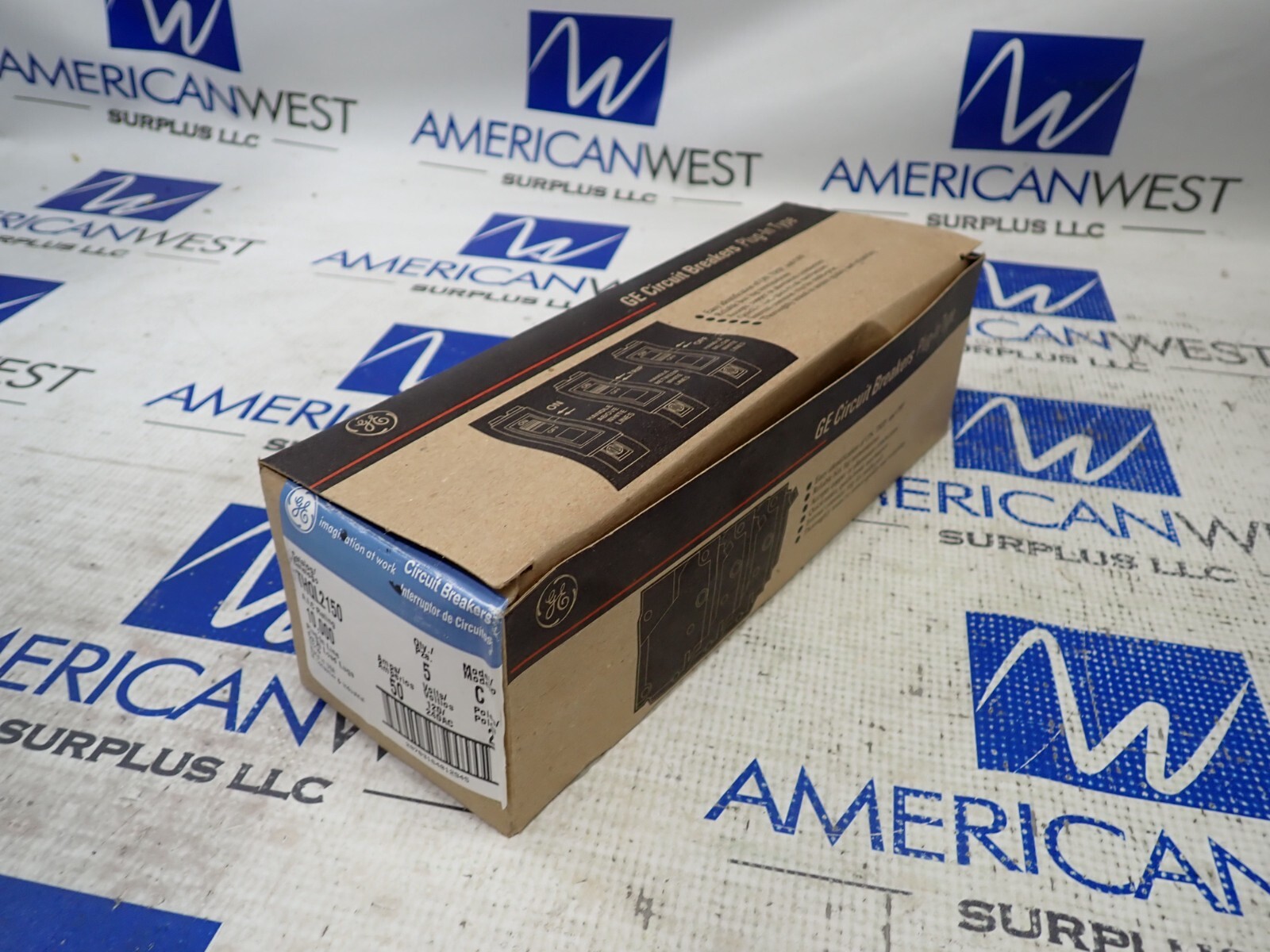 New GE THQL2150 2 Pole 50 Amp 120/240 Volt 10kA Plug On Circuit Breaker Qty 5