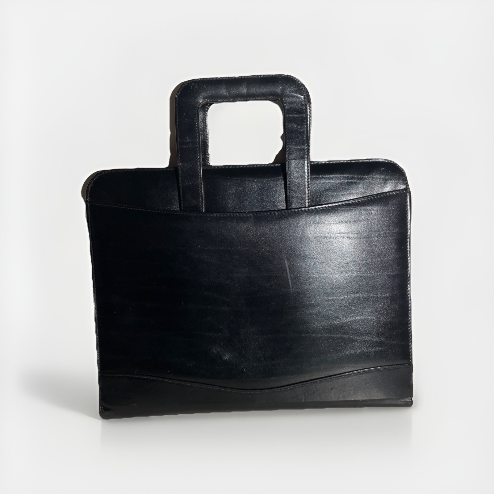 United States Postal Service (USPS) Black Leather Zippered Binder w/ Handles VTG
