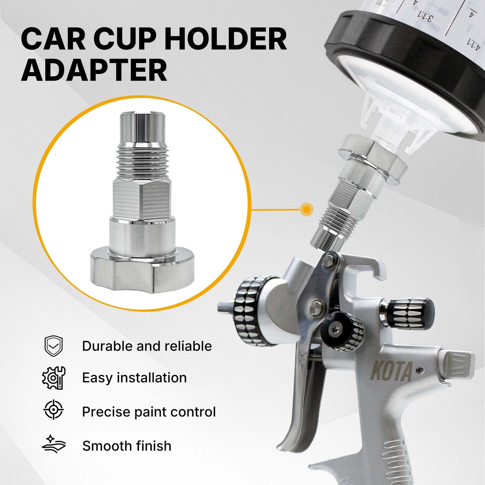 LAUCO Spray Gun Paint System Stainless Steel Adapter (9) (Aftermarket)