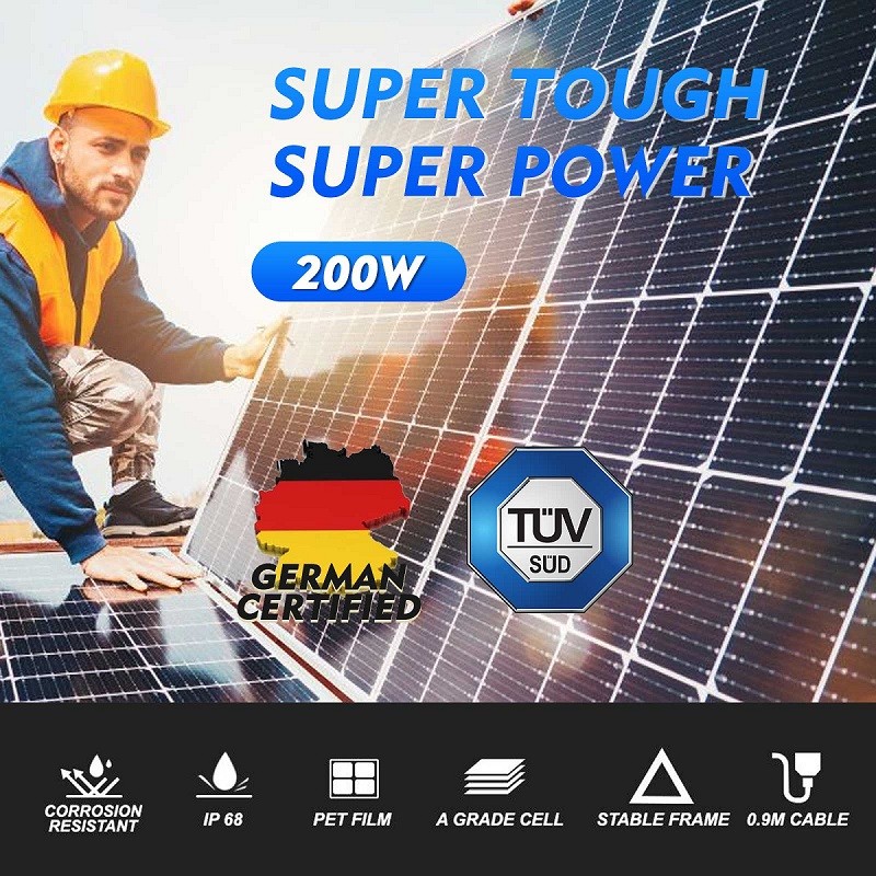 200 Watt 12 Volt Monocrystalline Solar Panel Solar Module Trailer Camper Marine